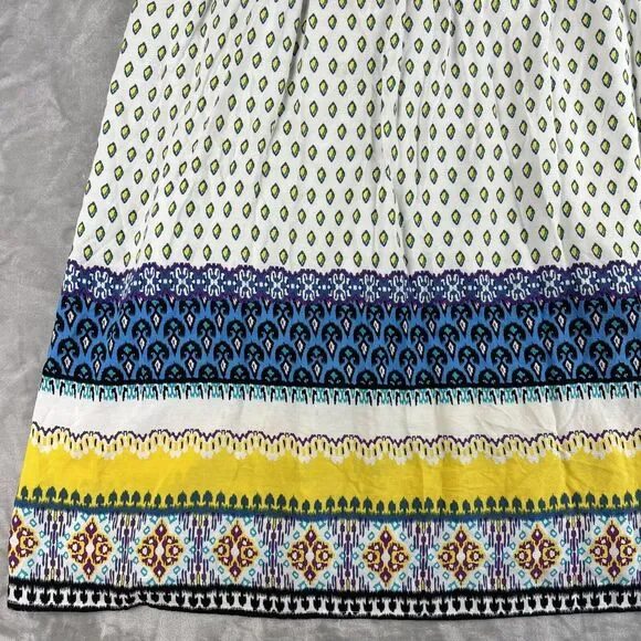 Reborn J Boho Dress Womens 1X Colorful Pattern Button Front Flowy Elephant(1003) - Picture 5 of 15